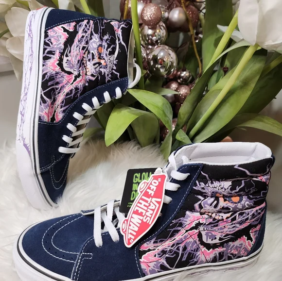 Vans SK8 Hi Zap Black/True White Men's Classic Skate Shoes Size12 - Picture 2 of 8